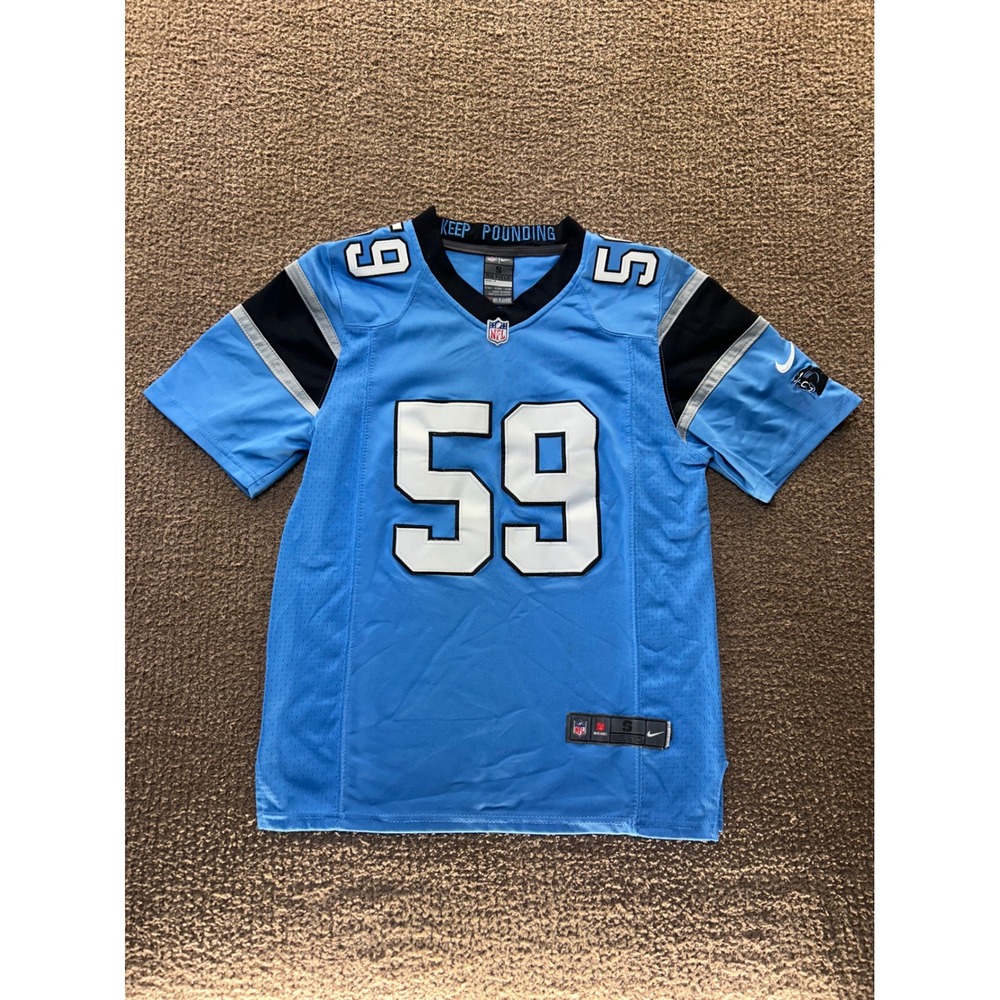 Nike Carolina Panthers Luke Kuechly 59 On Field Jersey Blue Mens Small Stitched